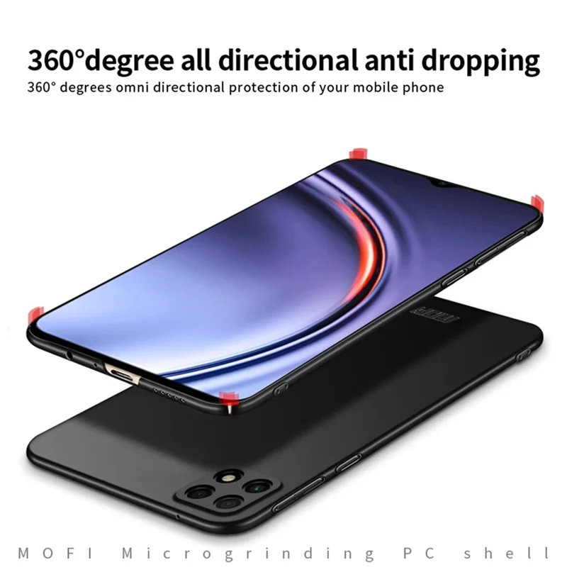 MOFI JK PC Series-1 Shield for Huawei Maimang 10 SE 5G Matte Hard PC Back Case Precise Cutout Camera Protection Phone Guardian with Strap - Red