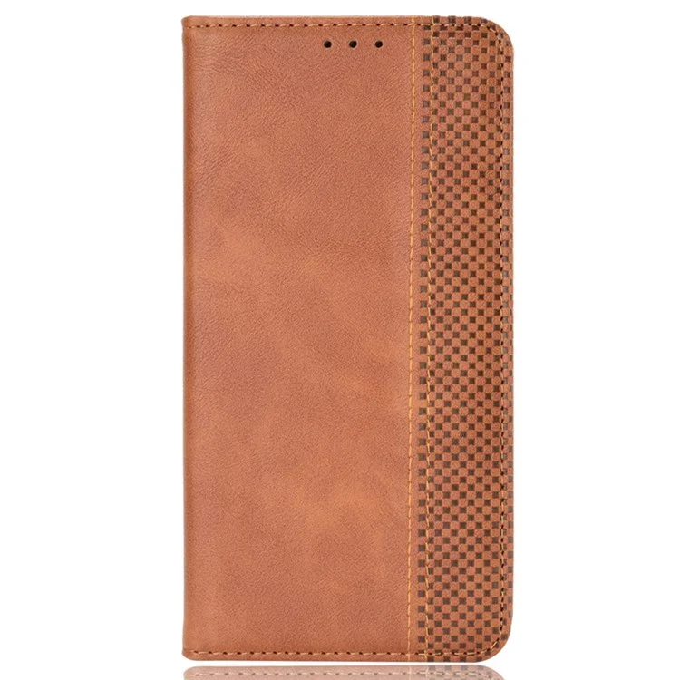 For Oppo Reno8 Pro+ 5G / Reno8 Pro+ 5G (Global Version) Retro Texture PU Leather Stand Wallet Cover Magnetic Auto Closing Phone Case - Brown