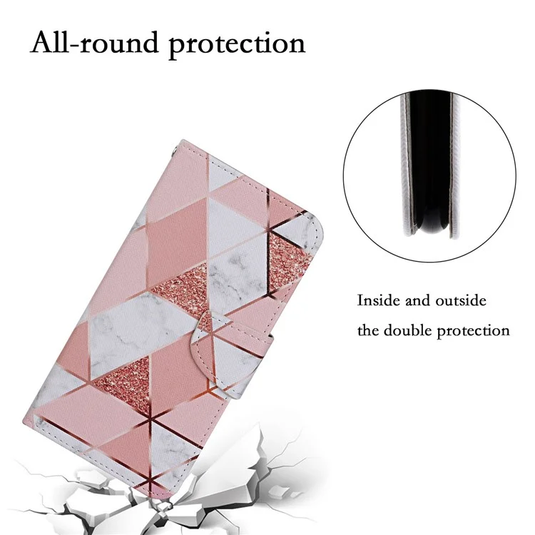 Case di Cuoio Per Stampare Motivi Incrociati Per Oppo Trova X5, Coperchio Telefono Protettivo Del Portafoglio Con Cinturino Con Cinturino - Pattern di Marmo