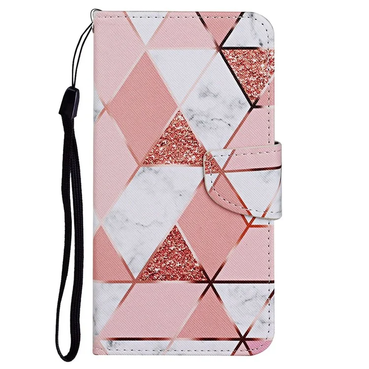 Case di Cuoio Per Stampare Motivi Incrociati Per Oppo Trova X5, Coperchio Telefono Protettivo Del Portafoglio Con Cinturino Con Cinturino - Pattern di Marmo