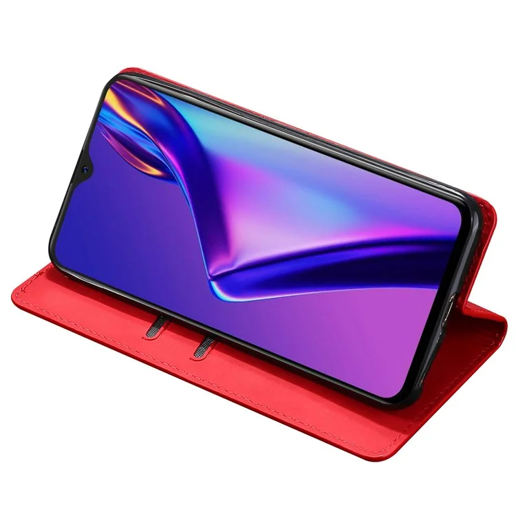 Для Oppo Reno8 Pro+ 5G / Reno8 Pro 5G (Global Version). Крупный Шейон Сумка Кошелька с Кожеучим Ощущение Шокируемой Кожаной Держатель Кожи Mag - Красный