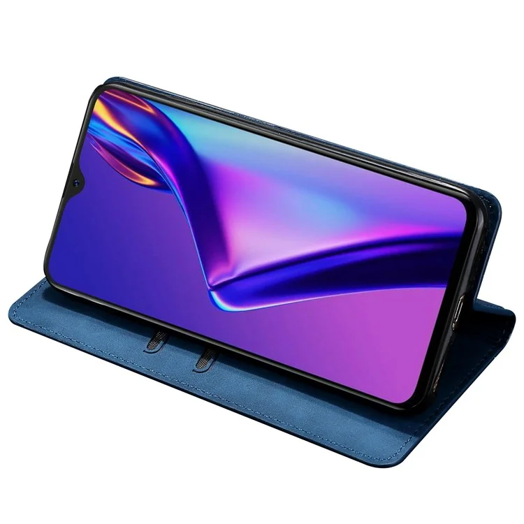 Для Oppo Reno8 Pro+ (Китай) 5G / Reno8 Pro 5G (Глобальная версия) Чехол для телефона Сумка Бумажник Кожа с тактильным ощущением Противоударный PU Кожаный держатель для карт Магнитная подставка для телефона Чехол - Синий
