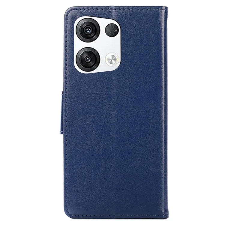Pour Oppo Reno8 Pro + 5G / Reno8 Pro 5G (version Globale) Couverture Téléphonique Couverture de Téléphone Anti-rayures pu en Cuir PU Portefeuille Socle de Téléphone - Saphir
