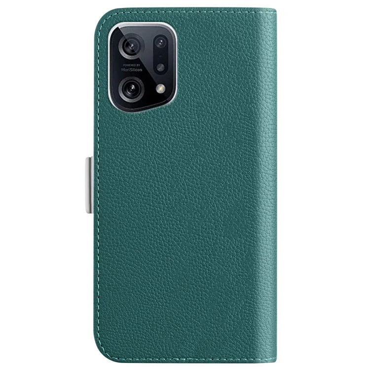 Caso de Suporte da Carteira de Colorido Candy Para Oppo Find X5, Litchi Textura PU Capa Tape de Tolo Provada de Catura do - Verde