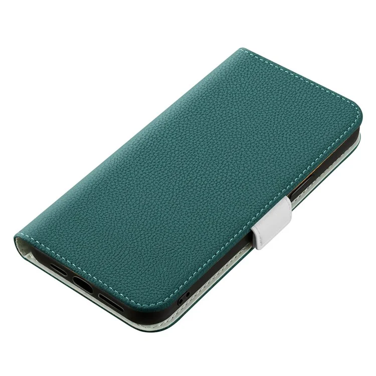 Boîtier de Couleur de Bonbons Pour Oppo Find X5 Pro, Portefeuille Litchi Texture PU le Cuir Ajusté Shel de Téléphone - Vert