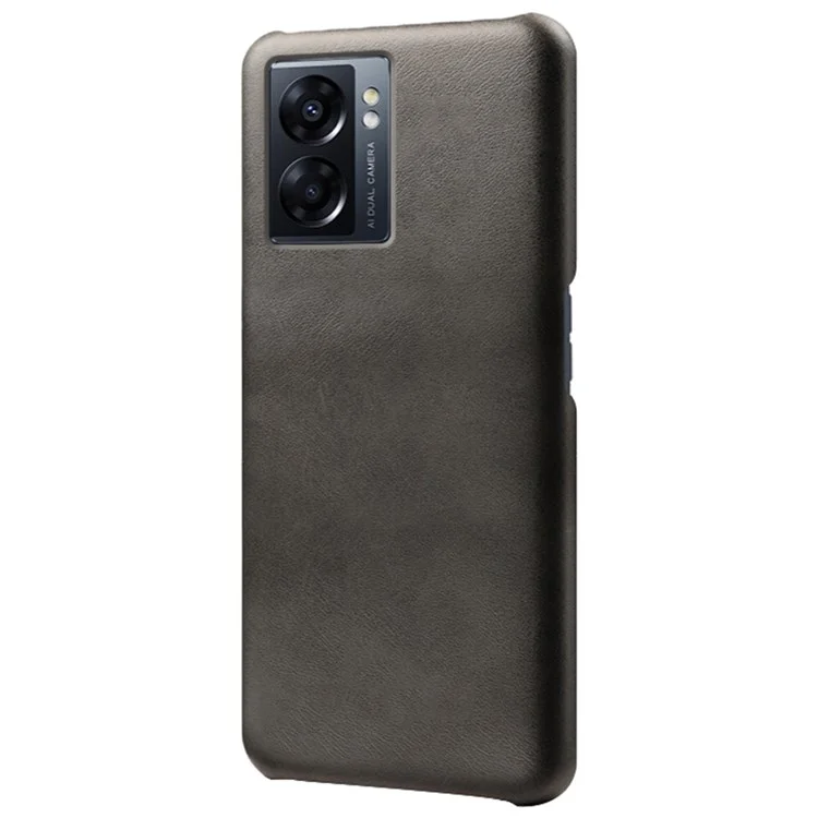 Pour Oppo A57 (2022) 5G / A77 5G Non Glip de Gip Doctorant du Téléphone à Choc du Veau Texturé en Cuir PU Revêtement de Protection du PC Dur PC Anti-rayures - le Noir
