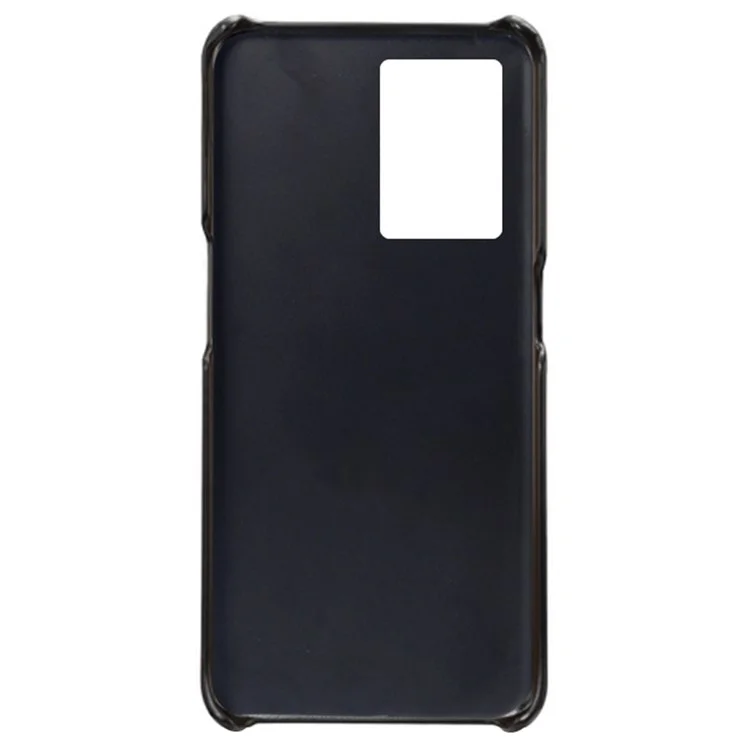 Pour Oppo A57 (2022) 5G / A77 5G Non Glip de Gip Doctorant du Téléphone à Choc du Veau Texturé en Cuir PU Revêtement de Protection du PC Dur PC Anti-rayures - le Noir