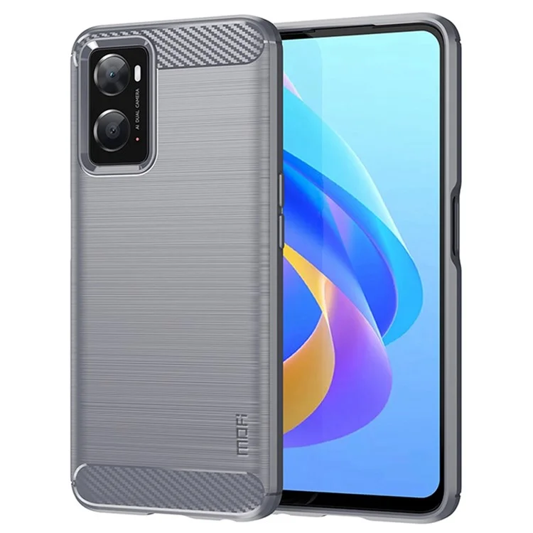 Mofi Для Oppo A57 4G / A57 (2022) 5G / A77 5G / K10 5G / Realme V23 4g / Нарзо 50 5G / Q5i Ультра-лим-карбоновое Волокно Текстура Мягкая TPU Задняя Крышка Сборочной Поверхности. - Серый