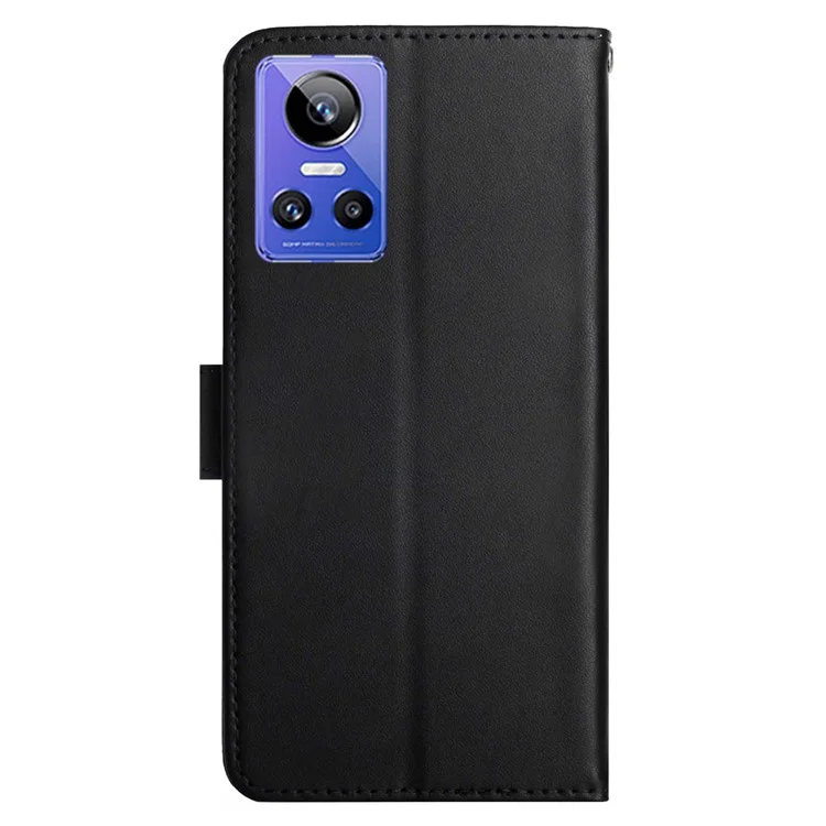 Case de Teléfono HT02 Para Realme GT Neo3 5G, Cubierta de Choque de Cuero Genuina de Textura Nappa Anti-drop - Negro