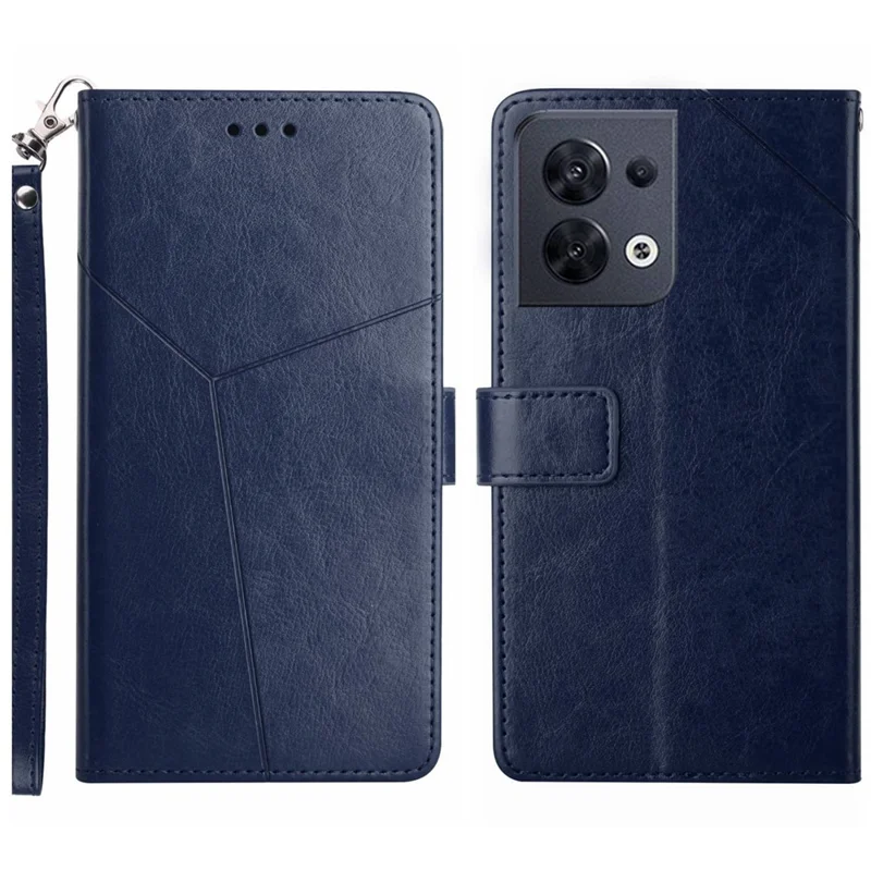 Für Oppo Reno8 5G (globale Version) HT01 Faltablicher st st st Steigen Telefung Der Eingebrüsse - Blau