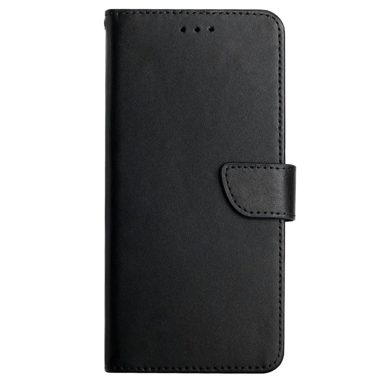 HT02 Para Oppo Reno8 Pro+(china) 5G / Reno8 Pro 5G (versión Global) Case de Teléfono de Cuero Genuino Nappa Texture Willet Supar Cover - Negro