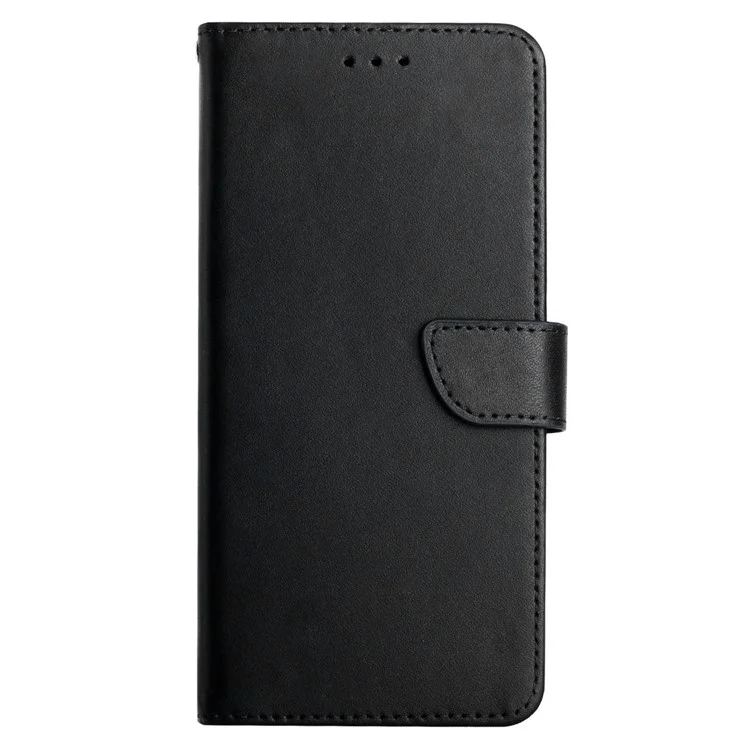 Para Honor 70 Pro 5G / 70 Pro+ 5G HT02 Nappa Textura Billetera de Cuero Genuina Case de Teléfono de Color Sólido Cierre Magnético Cubierta Protectora - Negro