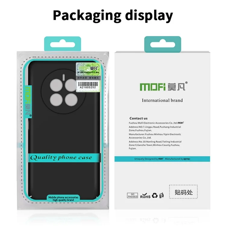 MOFI JK PC ​​series-1 Pour Huawei Mate 50 4G Ultra Slim Matte Téléphone Case Hard PC Hard PC Back Avec Sangle - le Noir