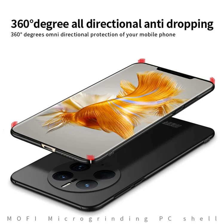 MOFI JK PC Series-1 per Huawei Mate 50 Pro 4G Custodia Rigida in PC Opaca Anti-Urto Protettiva per Telefono con Tracolla - Nero