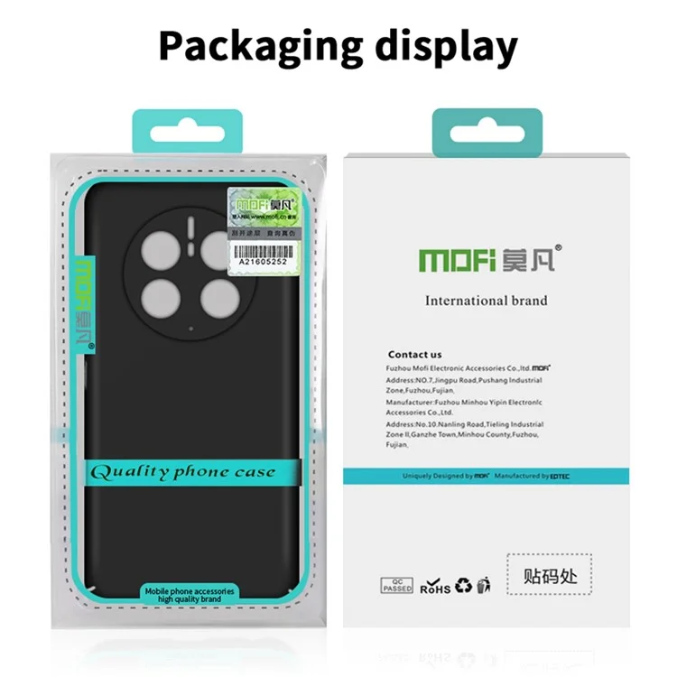 MOFI JK PC Series-1 per Huawei Mate 50 Pro 4G Custodia Rigida in PC Opaca Anti-Urto Protettiva per Telefono con Tracolla - Nero