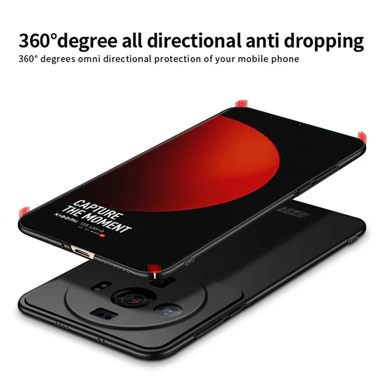 MOFI JK PC Series-1 for Xiaomi 12S Ultra 5G Matte Phone Case Bump Proof Hard PC Back Case with Strap - Black