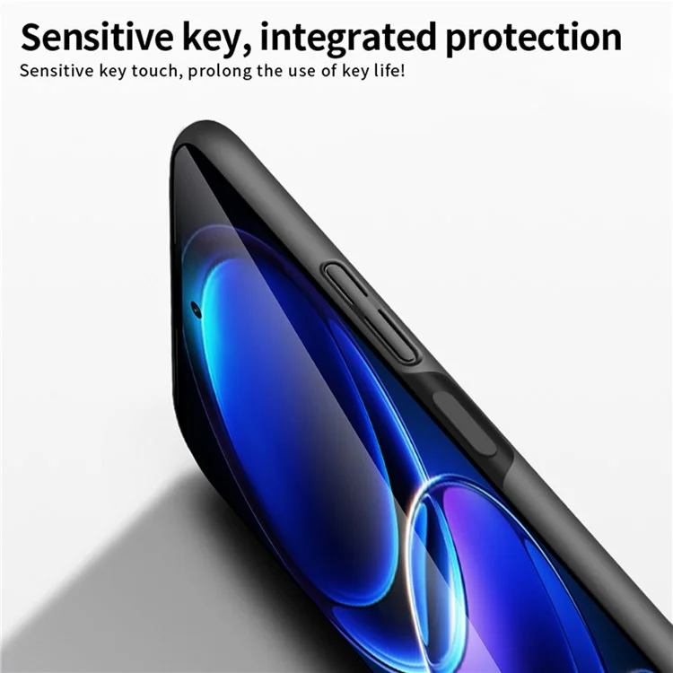 MOFI JK PC ​​series-1 Para Xiaomi Redmi Note 12 Pro+ 5G Huella Dactilar Free Matte Telephip Cubierta de Protección de PC Dura Con Correa - Negro