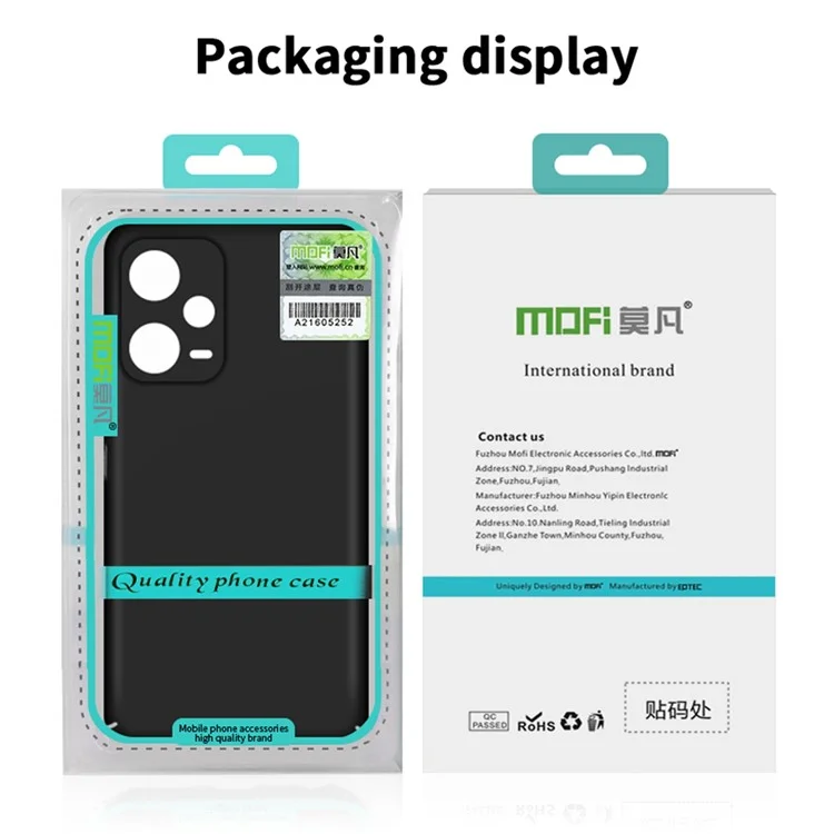 MOFI JK PC Series-1 для Xiaomi Redmi Note 12 Pro+ 5G Бесплатный отпечаток пальца Матовый чехол для телефона с жесткой ПК Защитный чехол со ремешком - Черный