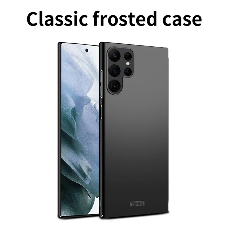 MOFI JK PC Series-1 pour Samsung Galaxy S23 Ultra Coque de téléphone antichoc mate en PC dur Coque de téléphone anti-usure avec sangle - Noir