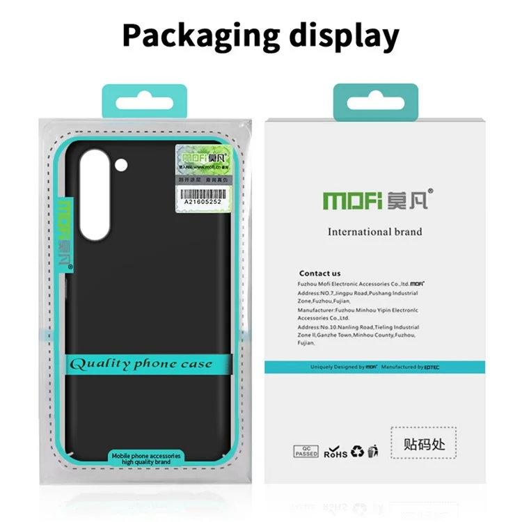 MOFI JK PC Series-1 für Samsung Galaxy S23+ Slim Matte Smartphone Case Hard PC Verschleißfeste Handyhülle mit Trageriemen - Schwarz