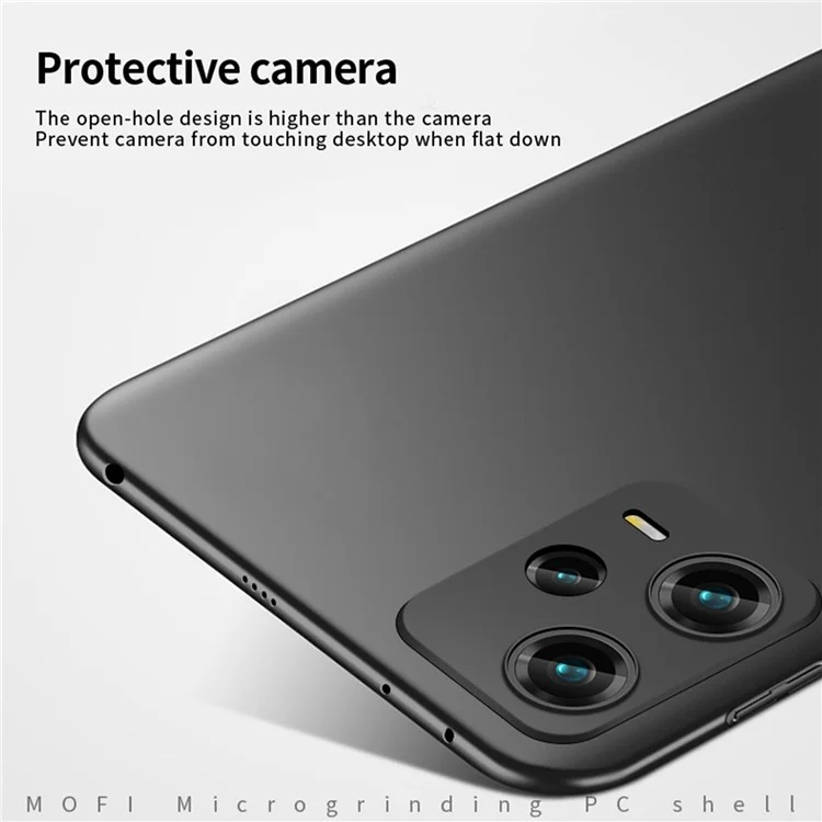 MOFI JK PC Series-1 for Xiaomi Redmi Note 12 Pro 5G Anti-scratch Matte Phone Case Hard PC Protective Cover with Strap - Black