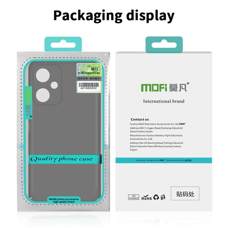 MOFI JK PC Series-1 for Xiaomi Redmi Note 12 5G (China) Fingerprint-Free Matte Phone Case Hard PC Protective Cover with Strap - Black