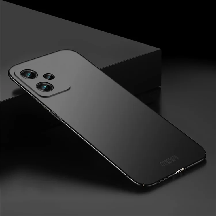 MOFI JK PC Series-1 for Xiaomi Redmi Note 12 5G (China) Fingerprint-Free Matte Phone Case Hard PC Protective Cover with Strap - Black