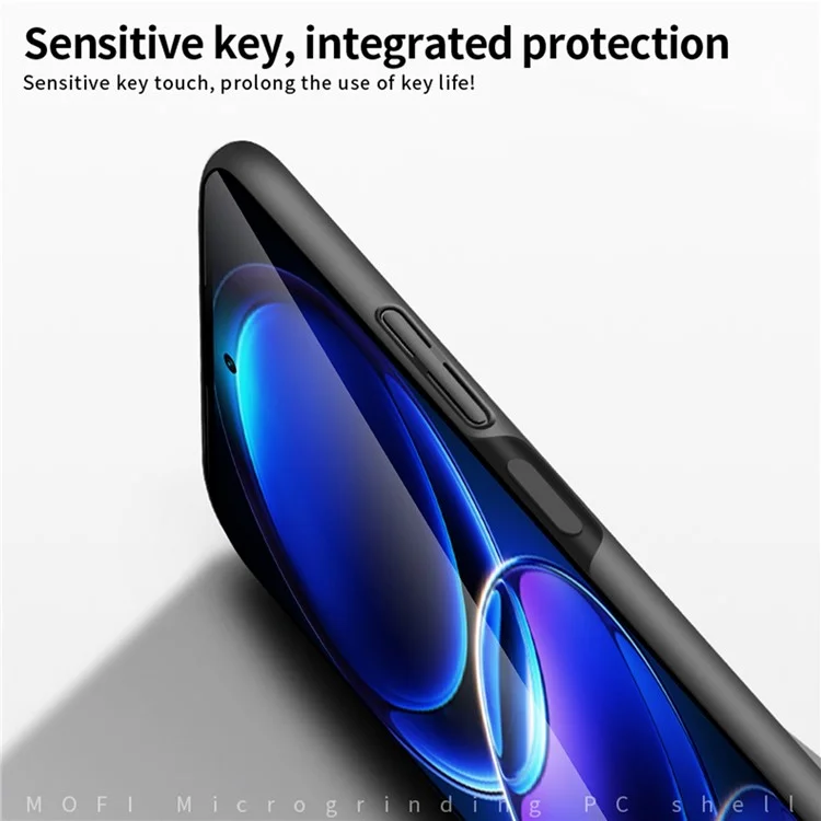 MOFI JK PC Series-1 for Xiaomi Redmi Note 12 5G (China) Fingerprint-Free Matte Phone Case Hard PC Protective Cover with Strap - Black