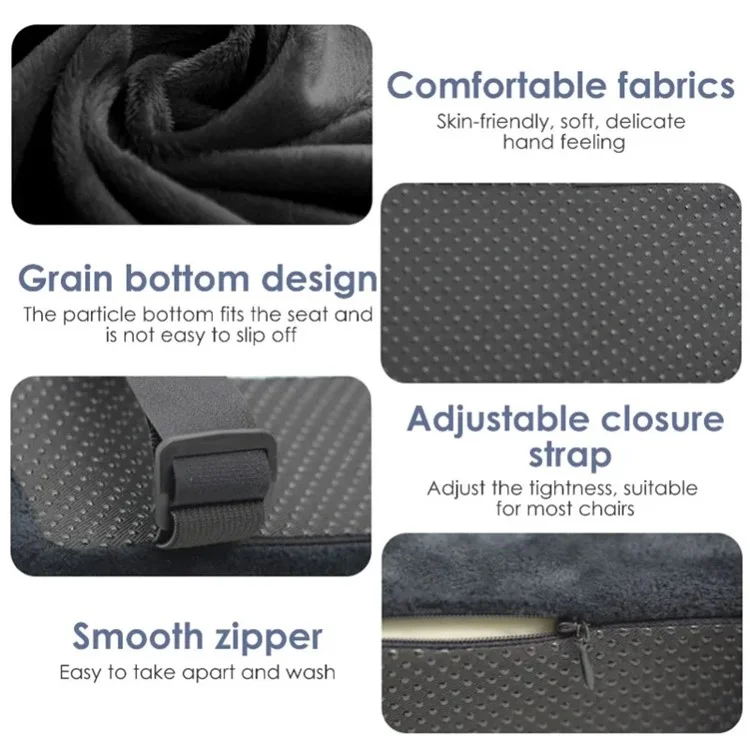 Ergonomic Memory Foam Armrest Pad Home Office Seat Armrest Pillow for Wheelchair - Crystal Velvet+Black