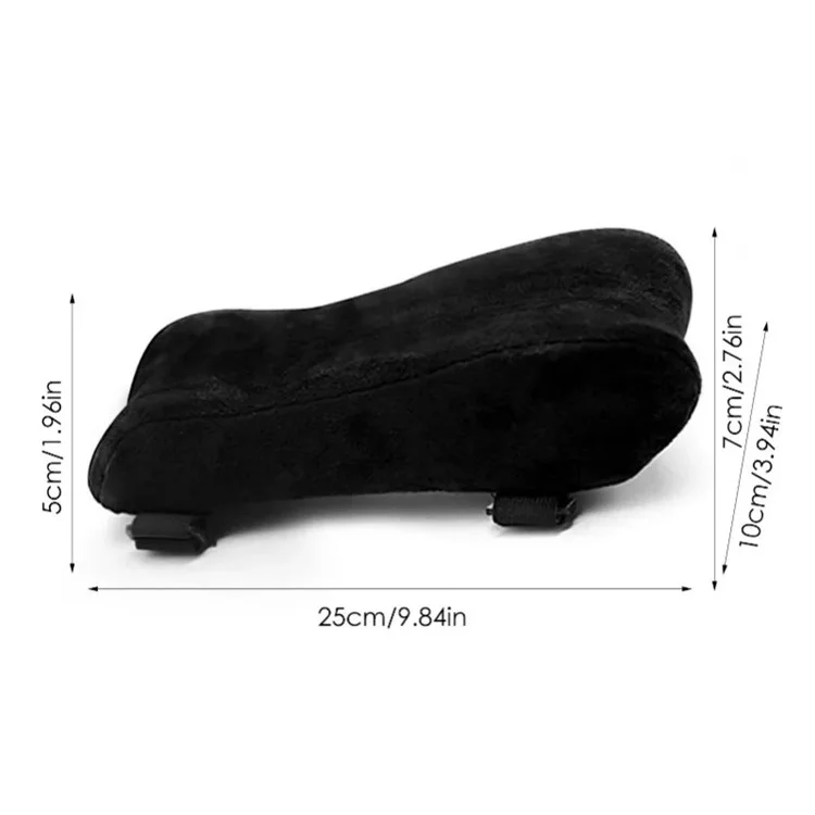 Ergonomic Memory Foam Armrest Pad Home Office Seat Armrest Pillow for Wheelchair - Crystal Velvet+Black