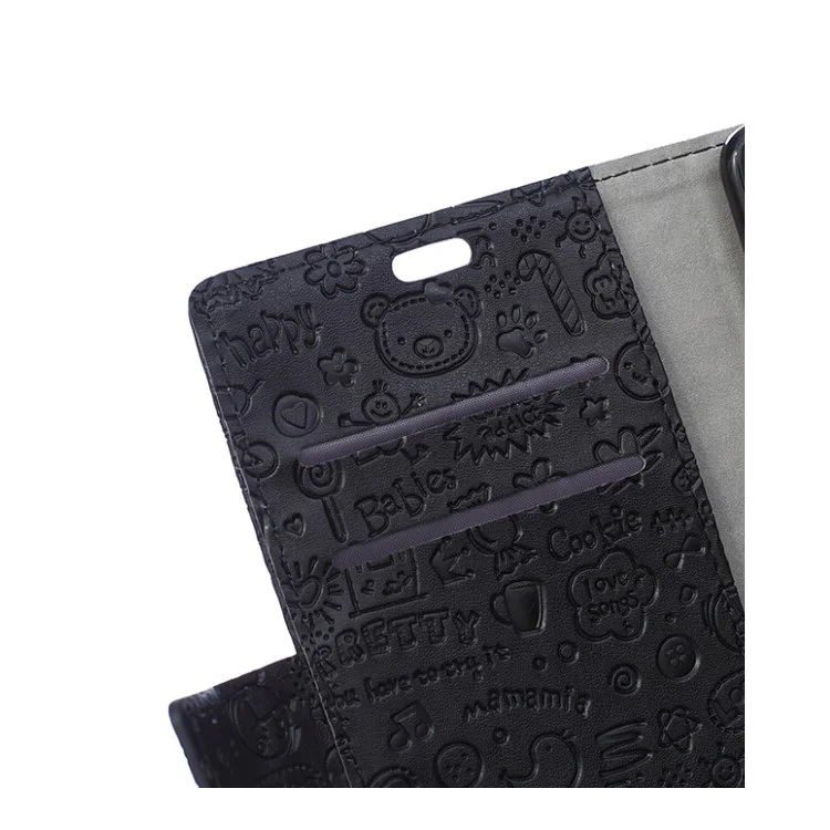 Cartoon Graffiti Leather Card Holder Cover for Microsoft Lumia 950 XL - Black