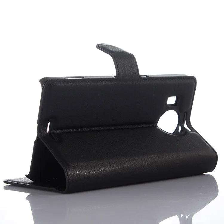 Litchi Grain Wallet Leather Case for Microsoft Lumia 950 XL with Stand - Black