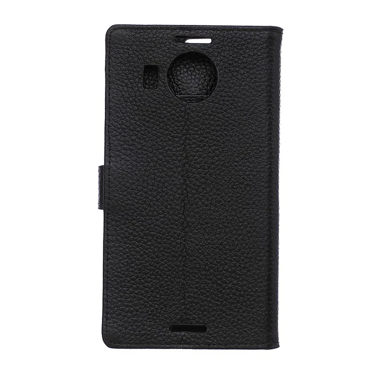 Genuine Wallet Leather Flip Phone Case for Microsoft Lumia 950 XL - Black