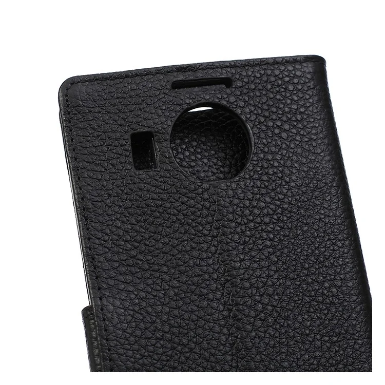 Genuine Wallet Leather Flip Phone Case for Microsoft Lumia 950 XL - Black