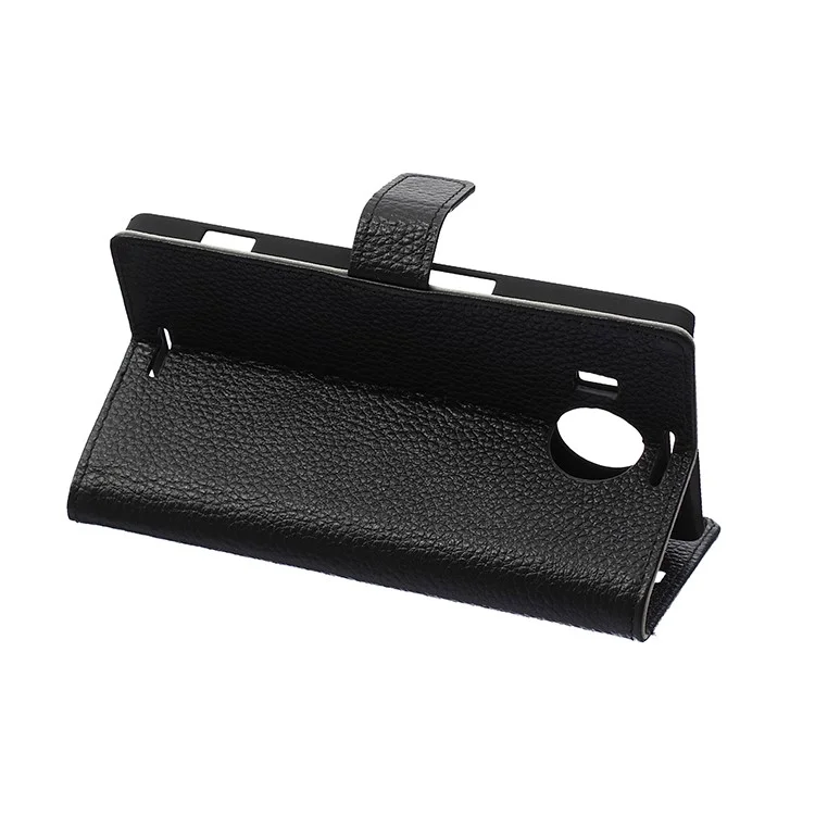 Genuine Wallet Leather Flip Phone Case for Microsoft Lumia 950 XL - Black