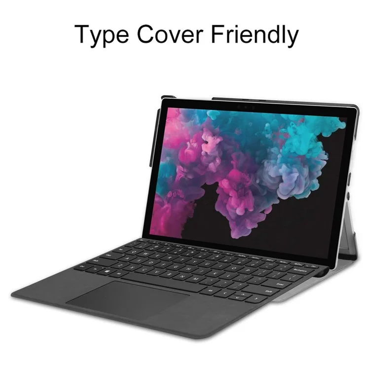 Folio PU Leather Stand Protective Case for Microsoft Surface Pro 7/6/5/4 - Dark Blue