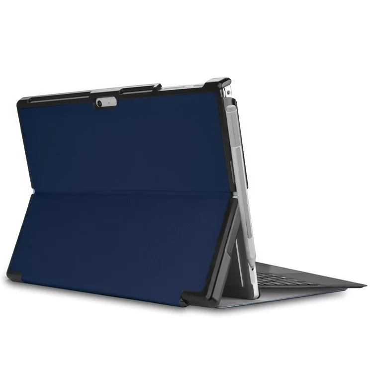 Folio PU Leather Stand Protective Case for Microsoft Surface Pro 7/6/5/4 - Dark Blue