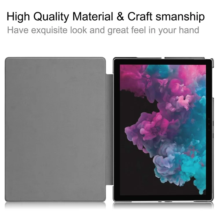 Folio PU Leather Stand Protective Case for Microsoft Surface Pro 7/6/5/4 - Dark Blue