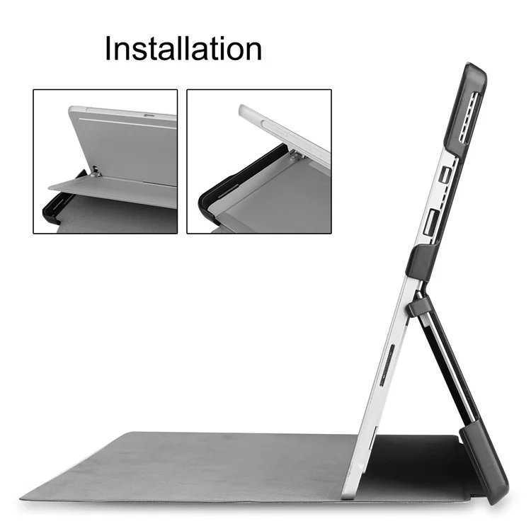 Folio PU Leather Stand Protective Case for Microsoft Surface Pro 7/6/5/4 - Dark Blue