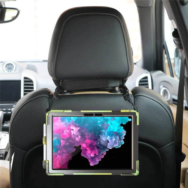 For Microsoft Surface Pro 7+ / 7 / 6 / 5 / 4 [X-Shape] PC + TPU Combo Case / 360 Degree Swivel Kickstand / Hand Strap and Shoulder Strap - Army Green