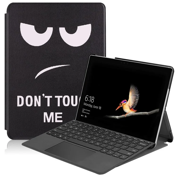 Cubierta protectora de piel sintética con impresión de patrones para Microsoft Surface Go/Go 2/Go 3 - No me toques