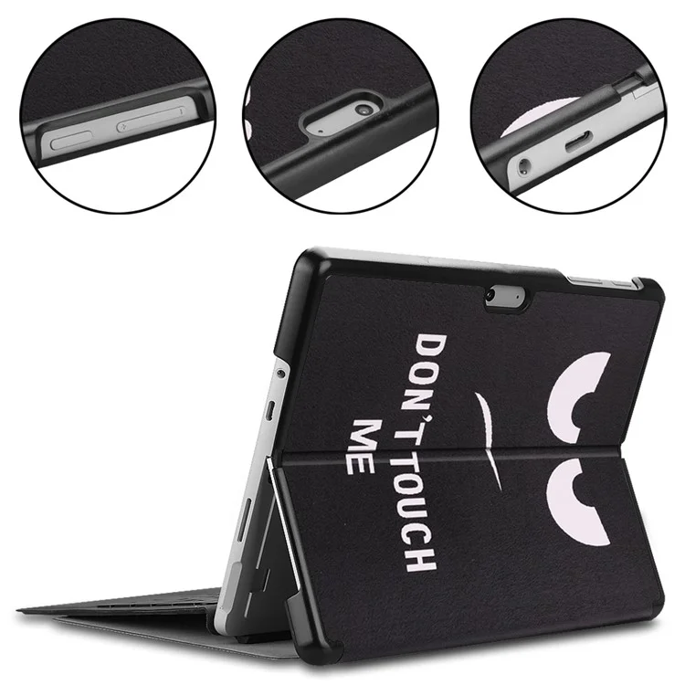 Cubierta protectora de piel sintética con impresión de patrones para Microsoft Surface Go/Go 2/Go 3 - No me toques