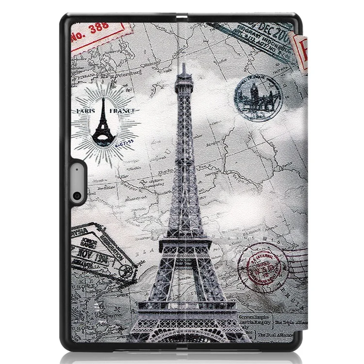 Pattern Printing Stand PU Leather Tablet Cover Case for Microsoft Surface Pro 8 - Tower