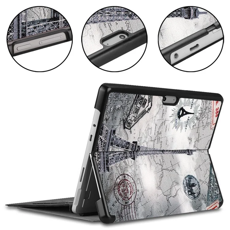 Pattern Printing Stand PU Leather Tablet Cover Case for Microsoft Surface Pro 8 - Tower