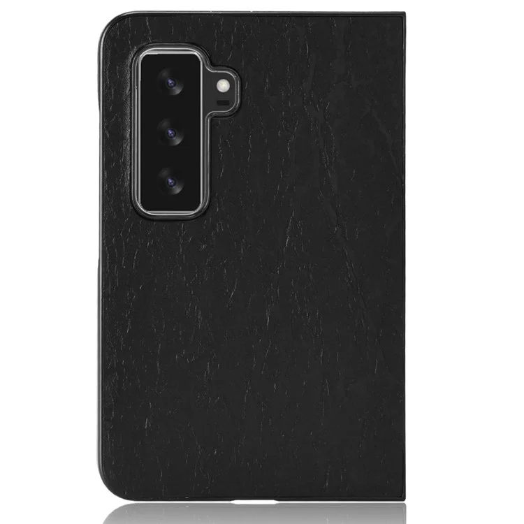 For Microsoft Surface Duo 2 Textured Surface Well-protected PU Leather Coated Hard PC Phone Case - Black