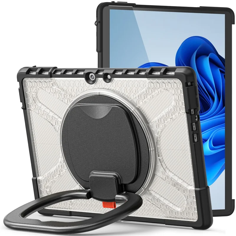 For Microsoft Surface Pro 8 Protective Case Shockproof Tablet Cover TPU Frame + PC Back Shell with Kickstand - Transparent