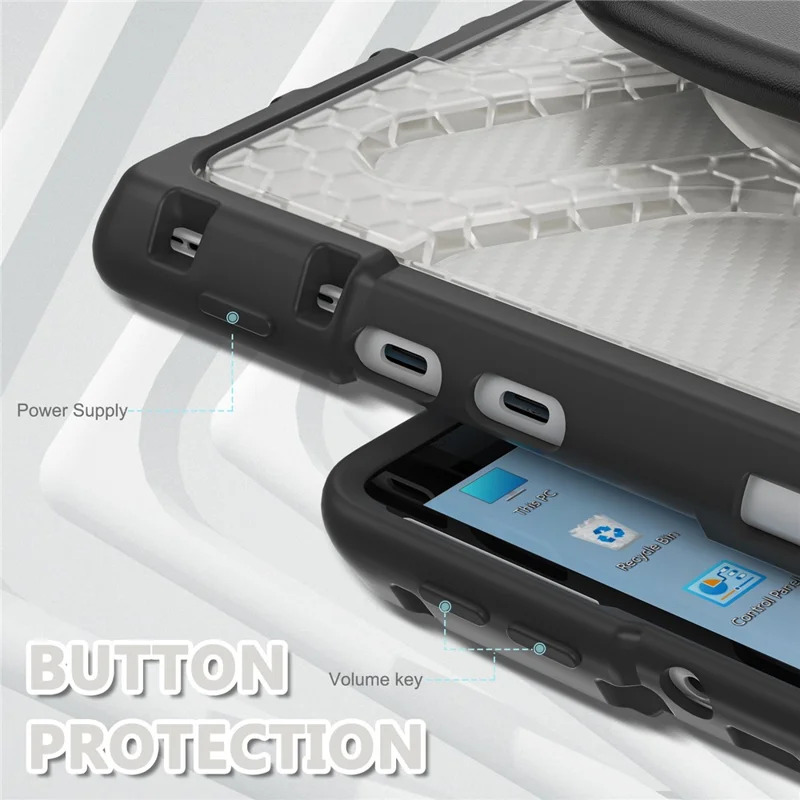 For Microsoft Surface Pro 8 Protective Case Shockproof Tablet Cover TPU Frame + PC Back Shell with Kickstand - Transparent