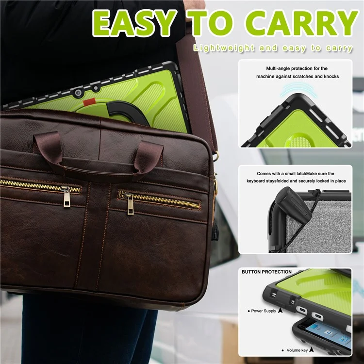 For Microsoft Surface Pro 8 Protective Case Shockproof Tablet Cover TPU Frame + PC Back Shell with Kickstand - Yellowgreen