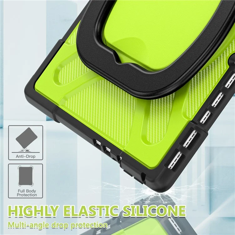 For Microsoft Surface Pro 8 Protective Case Shockproof Tablet Cover TPU Frame + PC Back Shell with Kickstand - Yellowgreen