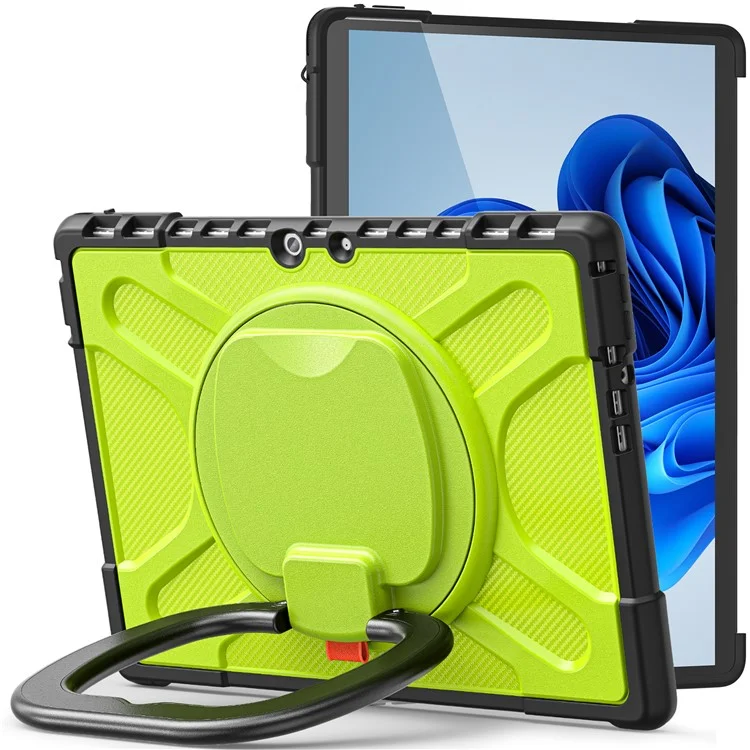 For Microsoft Surface Pro 8 Protective Case Shockproof Tablet Cover TPU Frame + PC Back Shell with Kickstand - Yellowgreen
